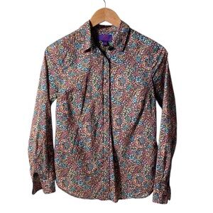 J. Crew Liberty floral fabric button down shirt sz 2